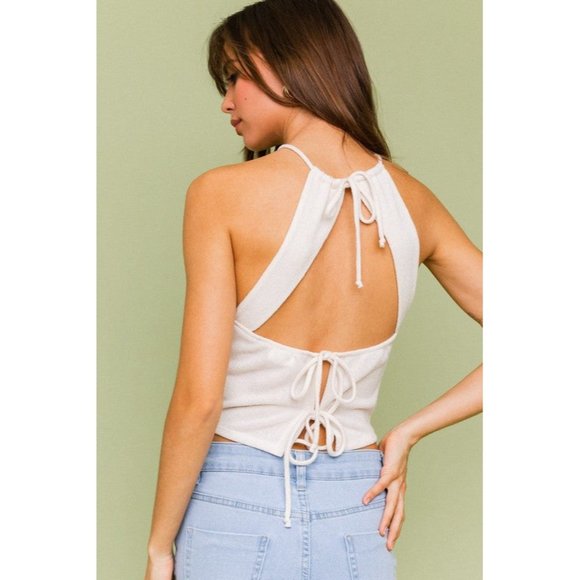 LE LIS HALTER CROP TOP - Picture 4 of 8